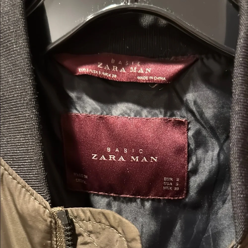 ZARA Men's Olive Bomber Jacket - Picture 3 of 5